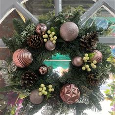 Rose Gold Modern Christmas Wreath 
