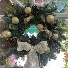 Gold and Cream Christmas Wreath Christmas